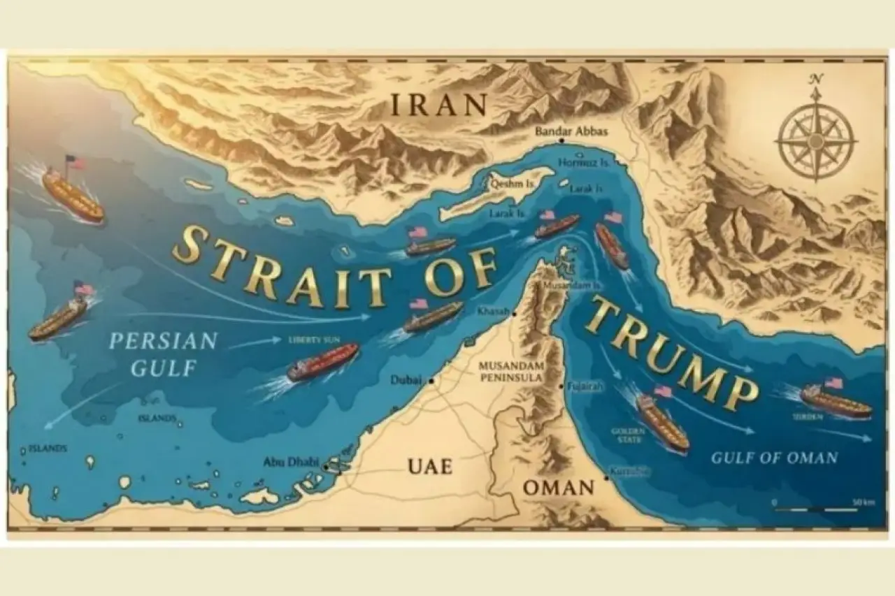 Donald Trump’tan tartışmalı harita: Hürmüz’e kendi adını verdi